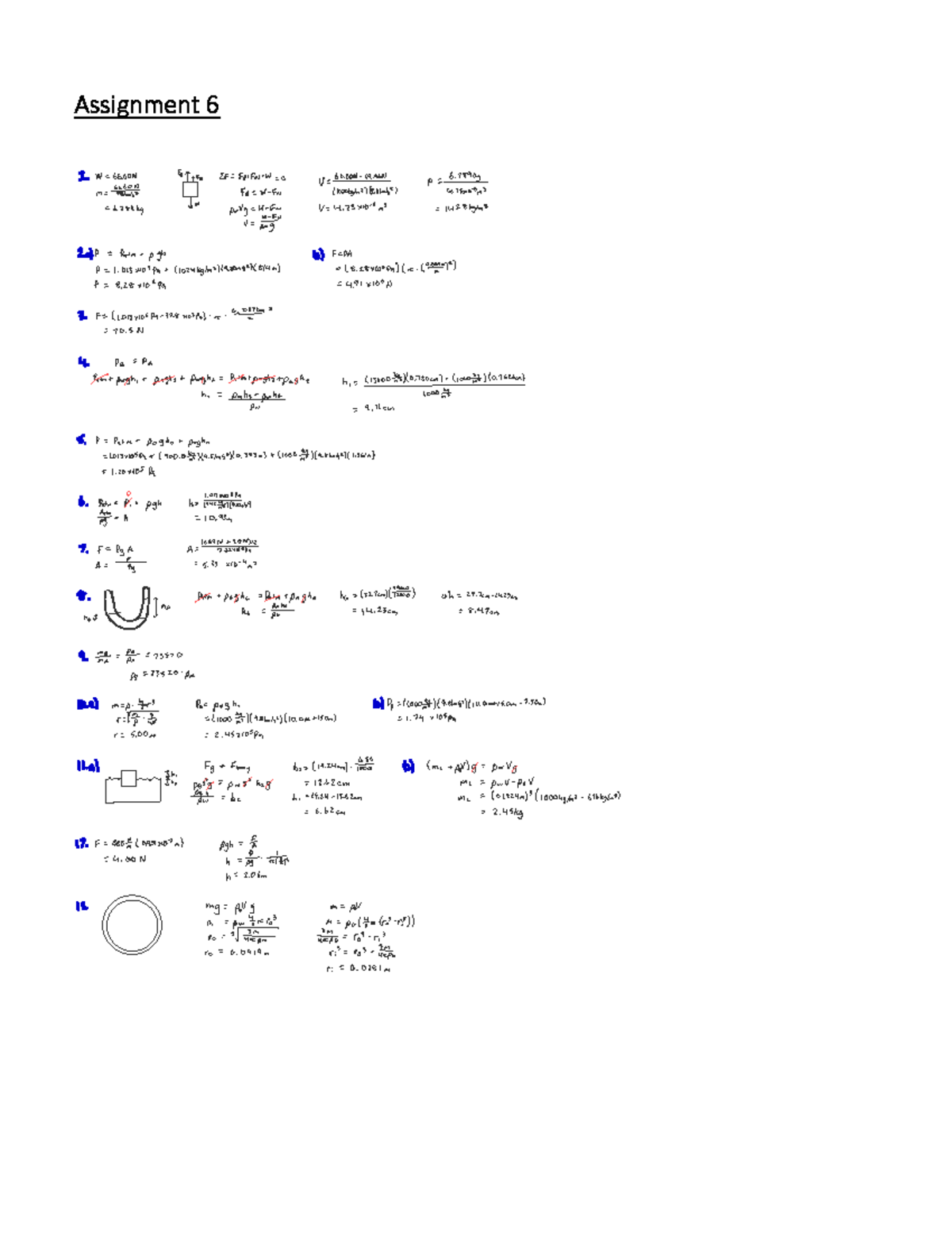 Physics Assignment 6 - Assignment 6 1. W=66 V= 66.00N-19 p= 6 66 N M= 9 ...