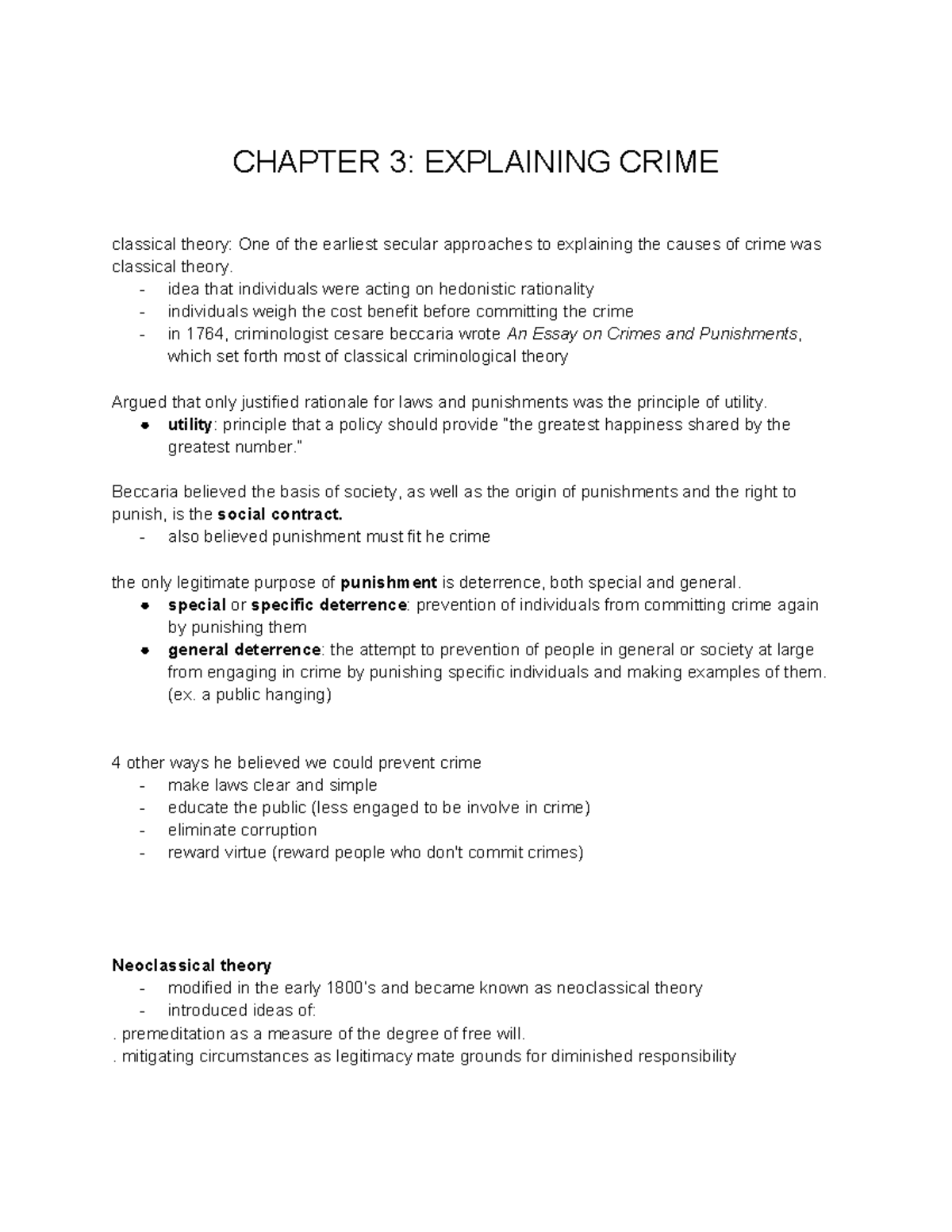CHAPTER 3: EXPLAINING THEORIES OF CRIME (CRIM 101) - Studocu