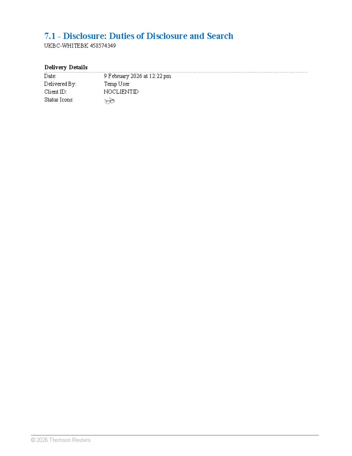 7.1 Disclosure: Duties of Disclosure and Search (458574349) - Studocu