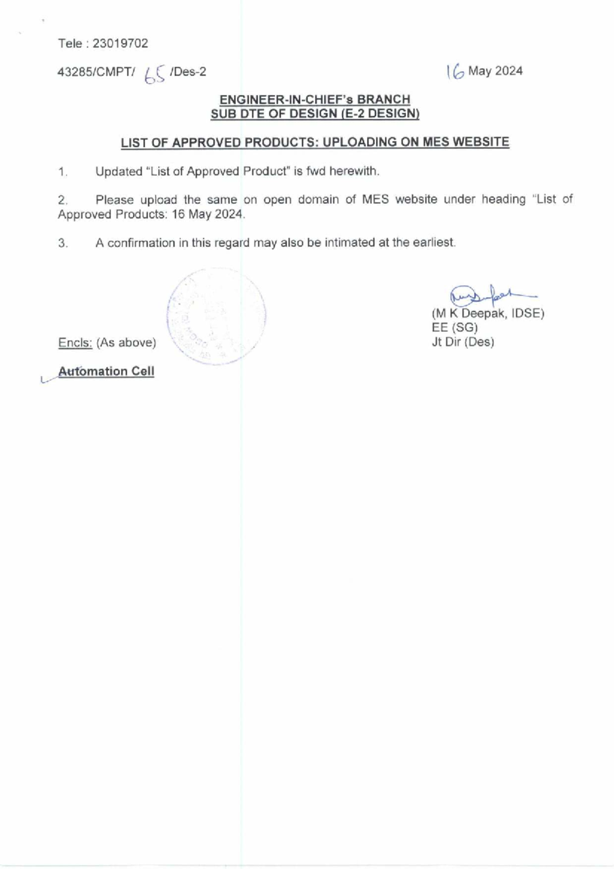 LIST OF APPROVED PRODUCTS FOR TELE 23019702 AS OF 16 MAY 2024 - Studocu