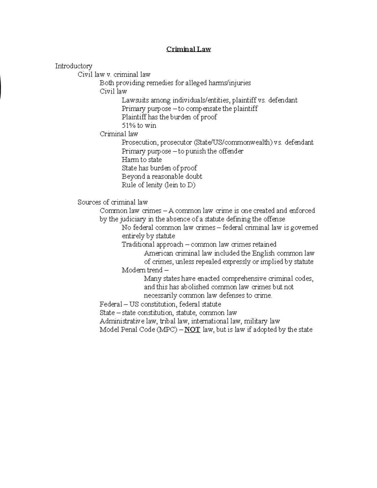 Criminal Law Notes - Key Concepts and Theories of Punishment - Studocu