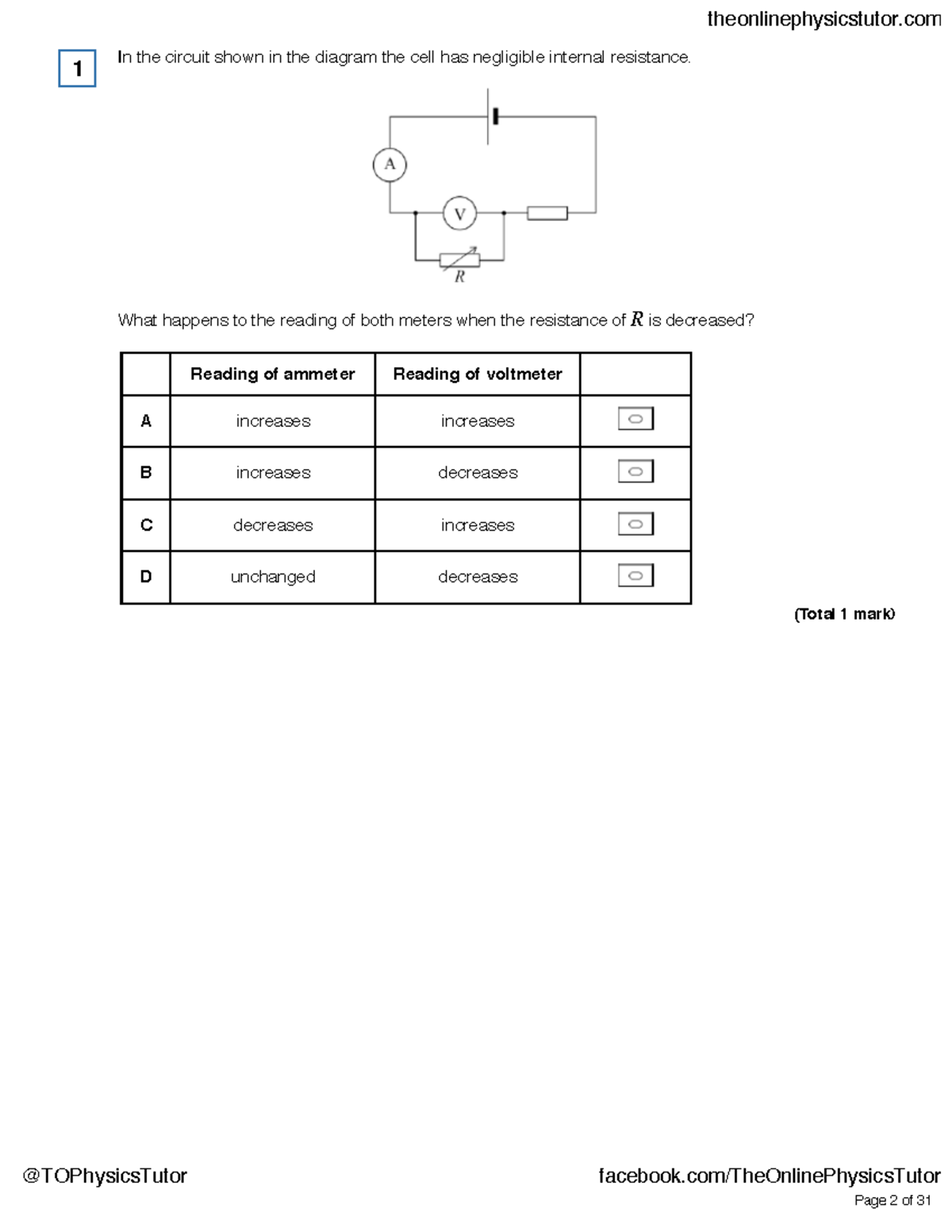 Potential Dividers QP - Circuit Behavior and Calculations - Studocu