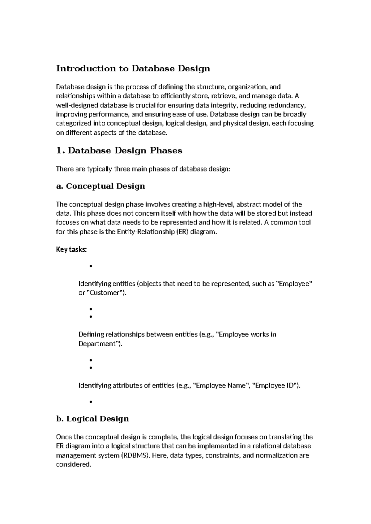 Database Design - data base management system - Introduction to ...