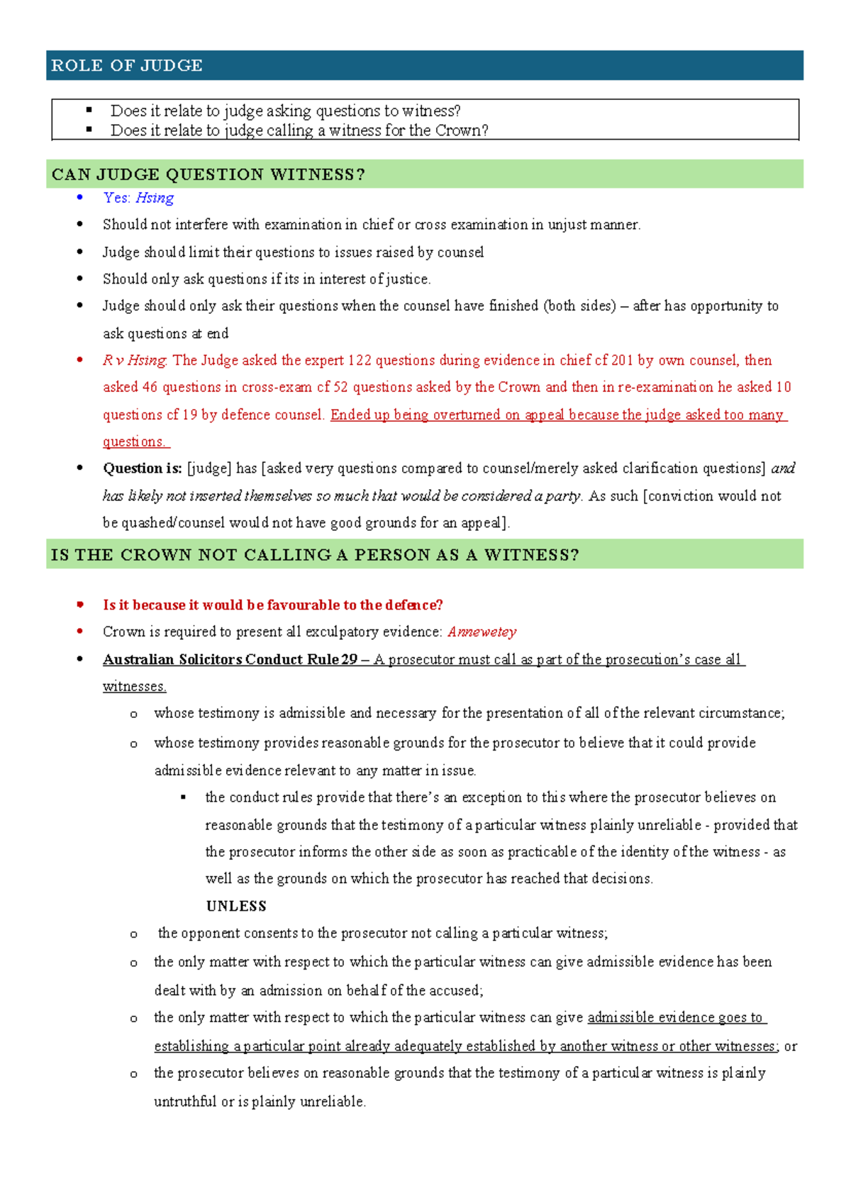 Role of Judge in Trial: Exam Template (50/60) - Studocu