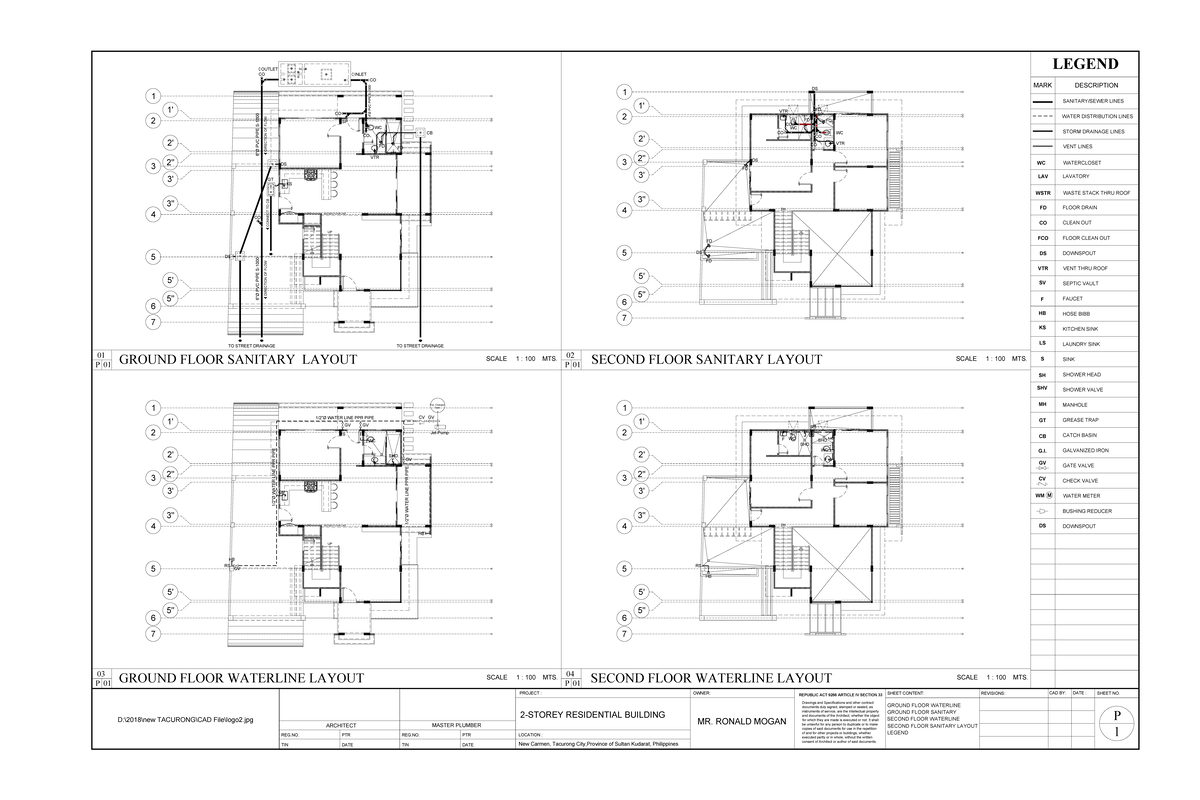 P1 - Residential Building Plumbing Layouts and Legends - Studocu