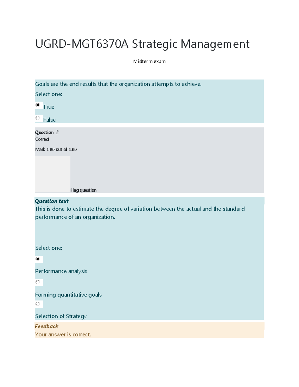 MGT6370A Midterm Exam Study Notes on Strategic Management - Studocu