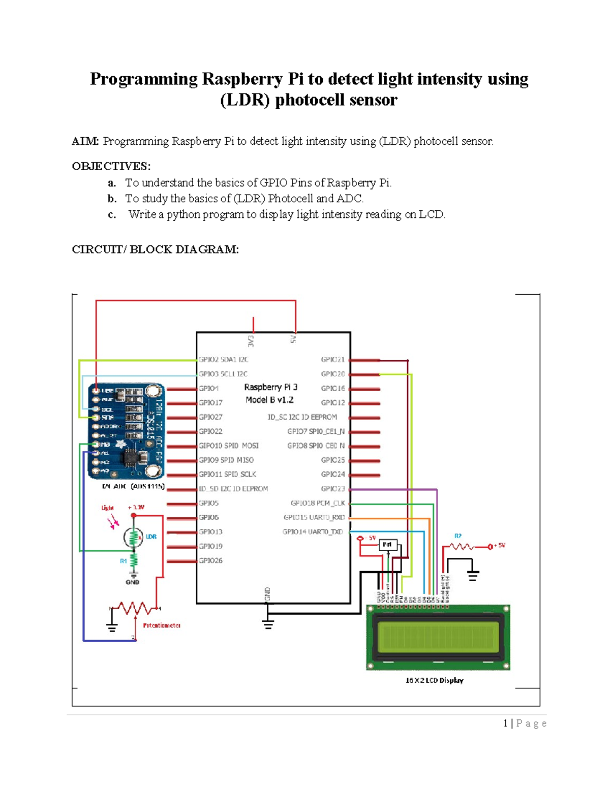 Programming Raspberry Pi to LDR sensor - Programming Raspberry Pi to ...