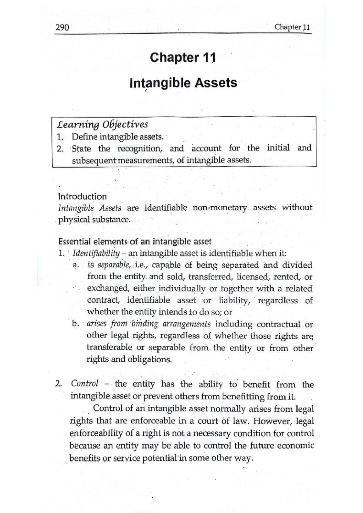 290 . TL Chapter 11: Intangible Assets Overview and Key Concepts - Studocu