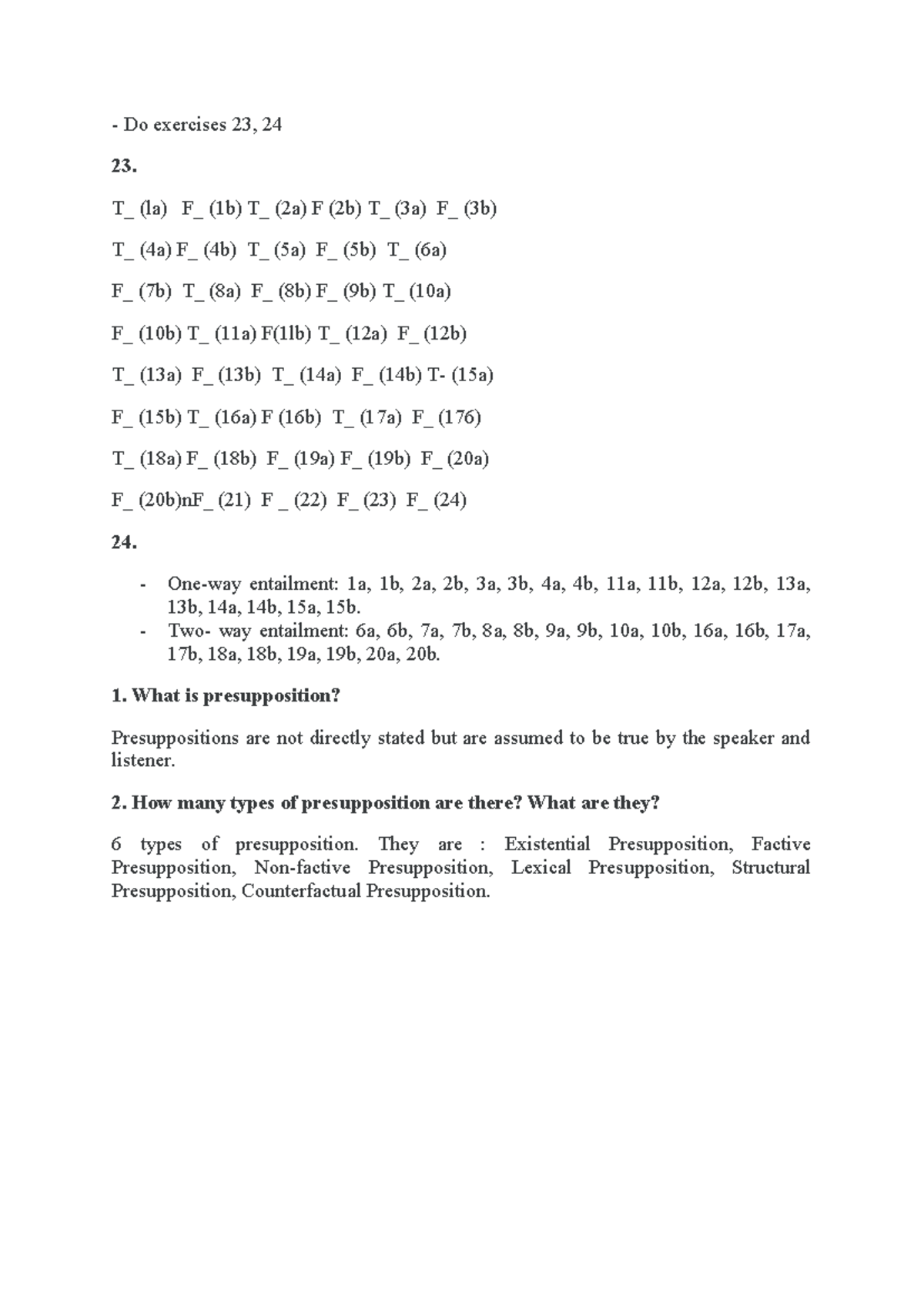 SELF-Study Assignment 7: Exercises 23 & 24 Analysis - Studocu