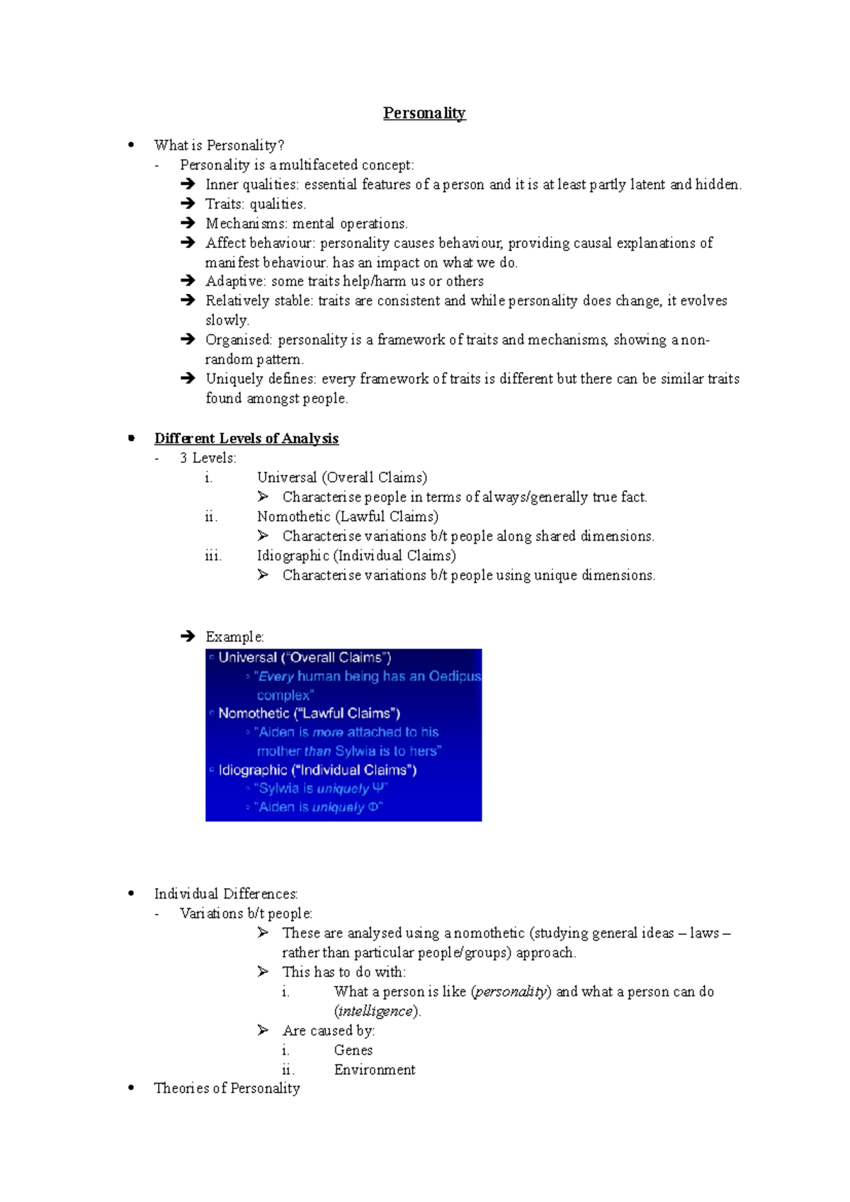 I - Personality - Personality What is Personality? - Personality is a ...