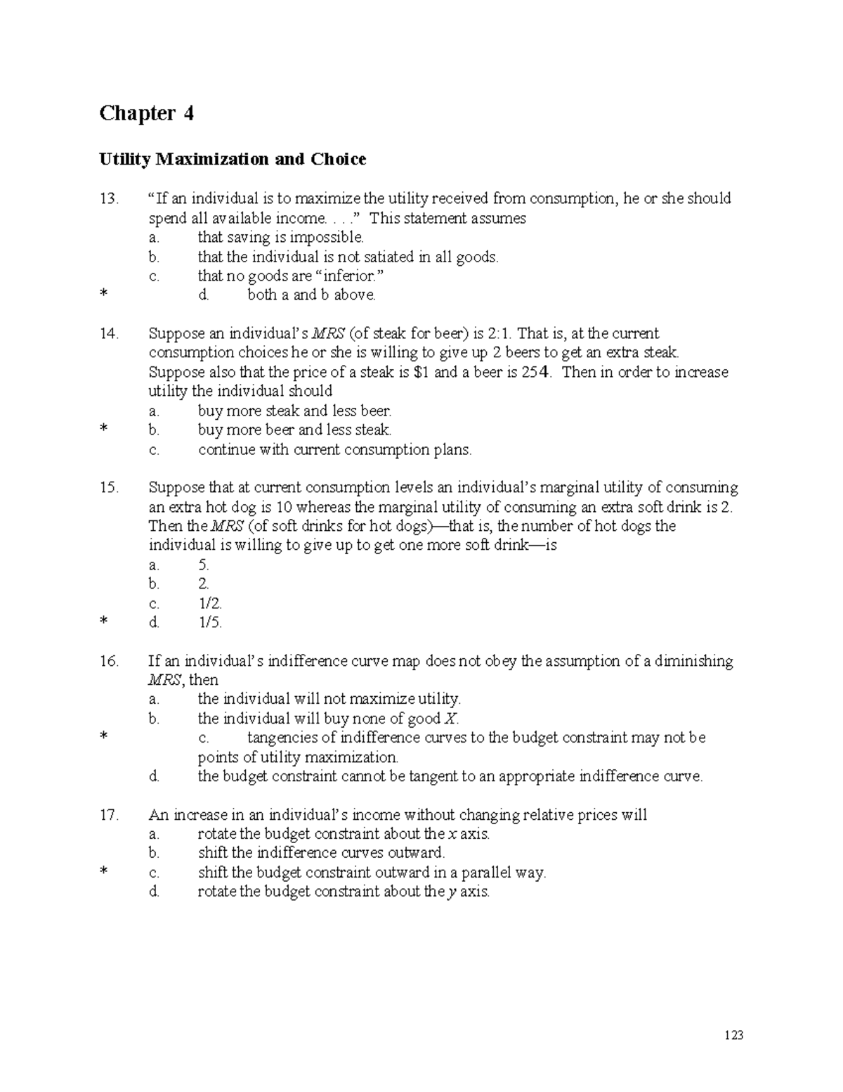 Tb04 - Chapter 4: Utility Maximization and Choice Notes - Studocu