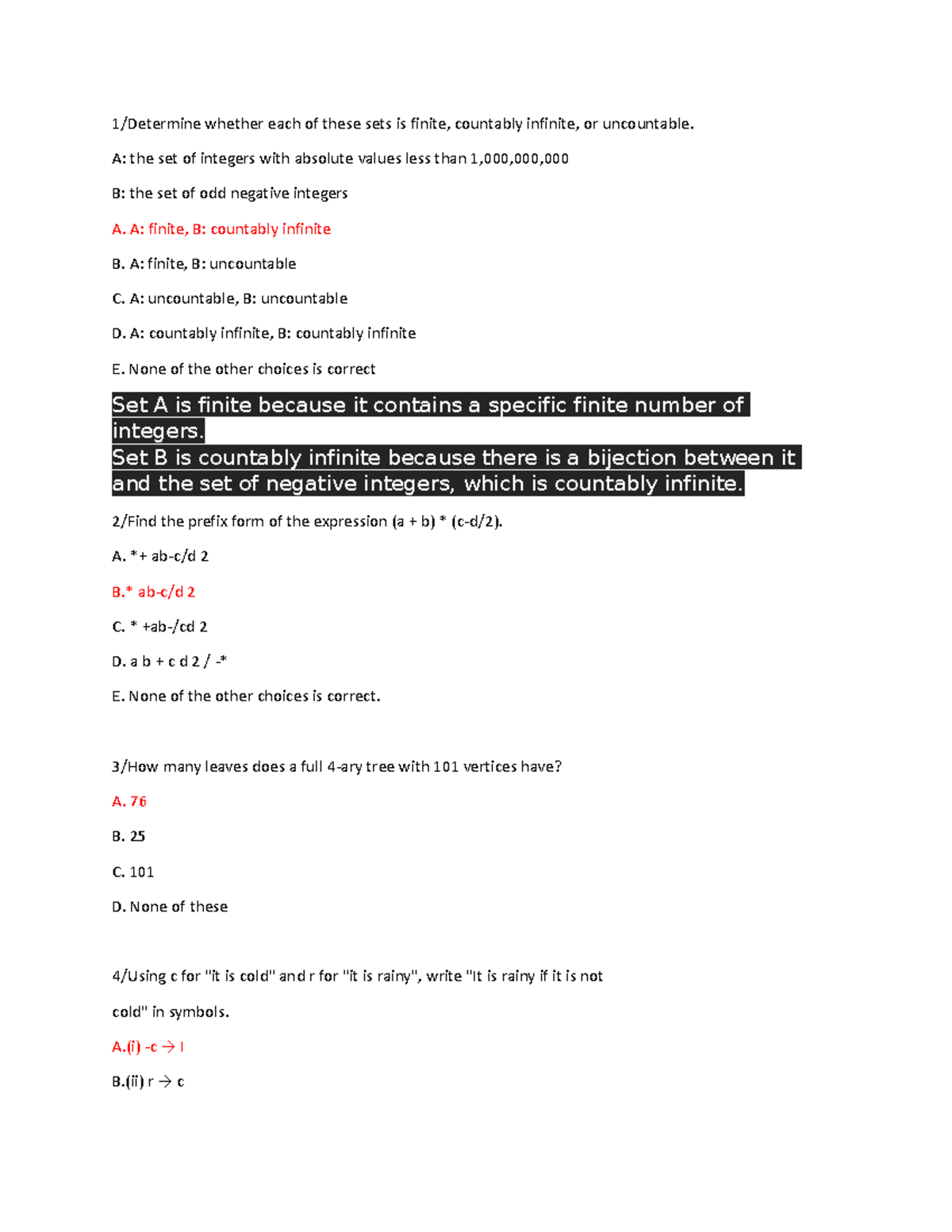 Math 101 Final Exam Review (1-38 De5) - Key Concepts Summary - Studocu