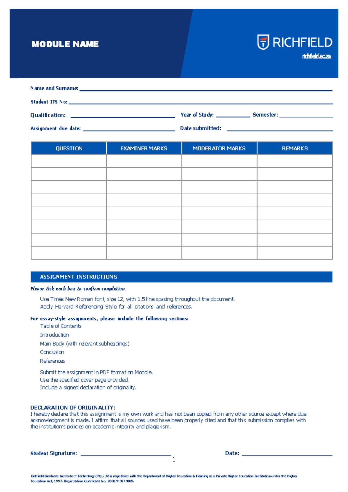 TQM 732 - Total Quality Management Assignment Guidelines - Studocu