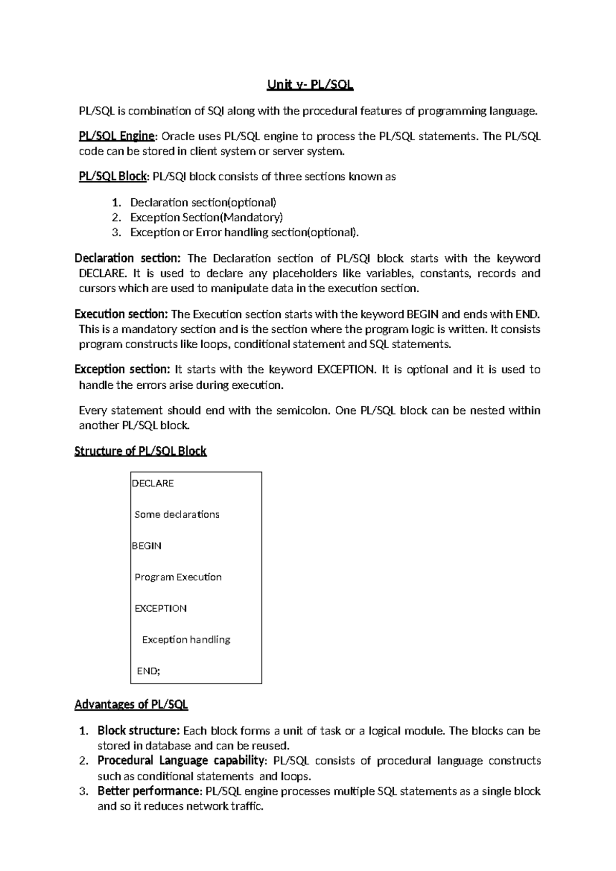 PL SQL Syntax and Structure: A Comprehensive Guide (CS101) - Studocu