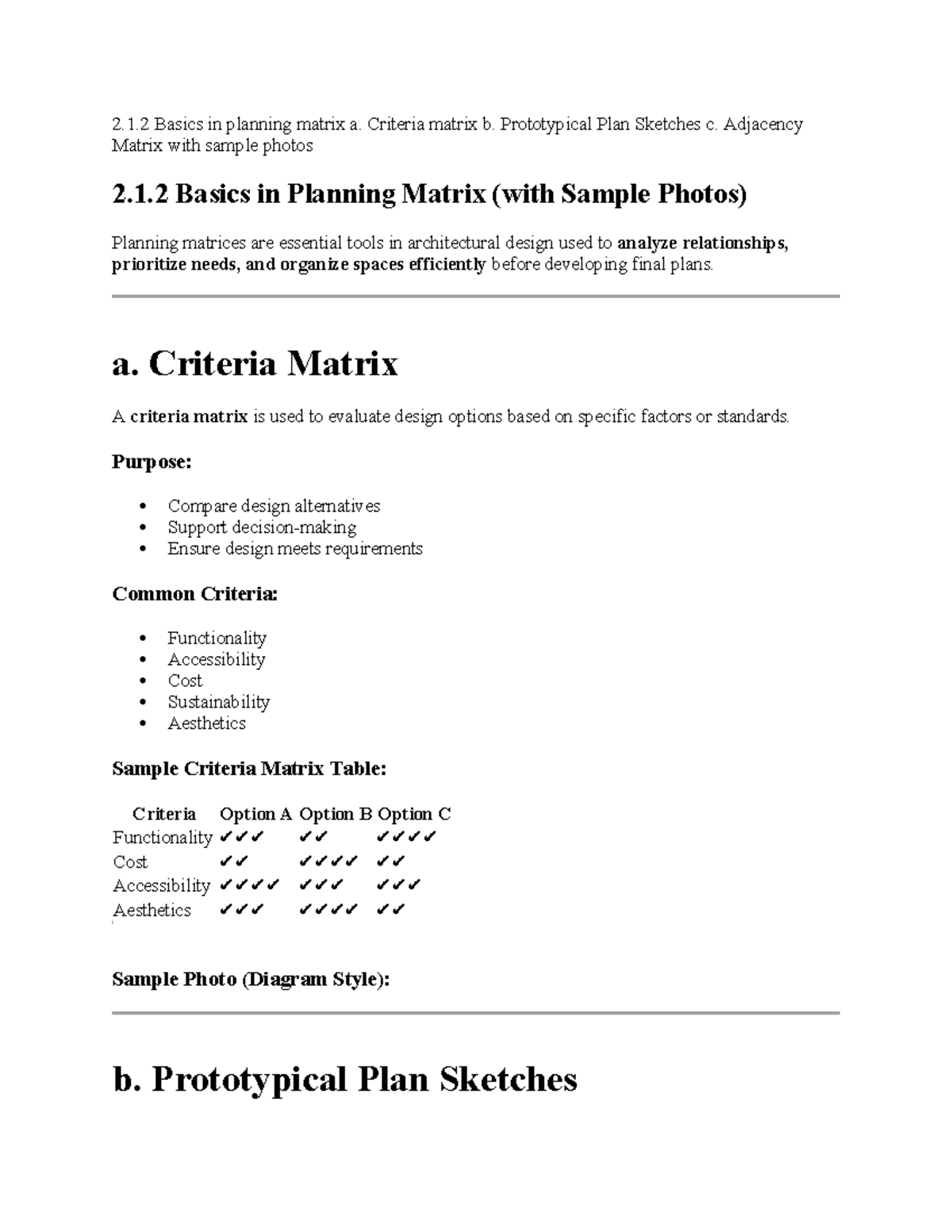 Midterm Design 2 Coverage: Planning Matrices & Spatial Relationships ...