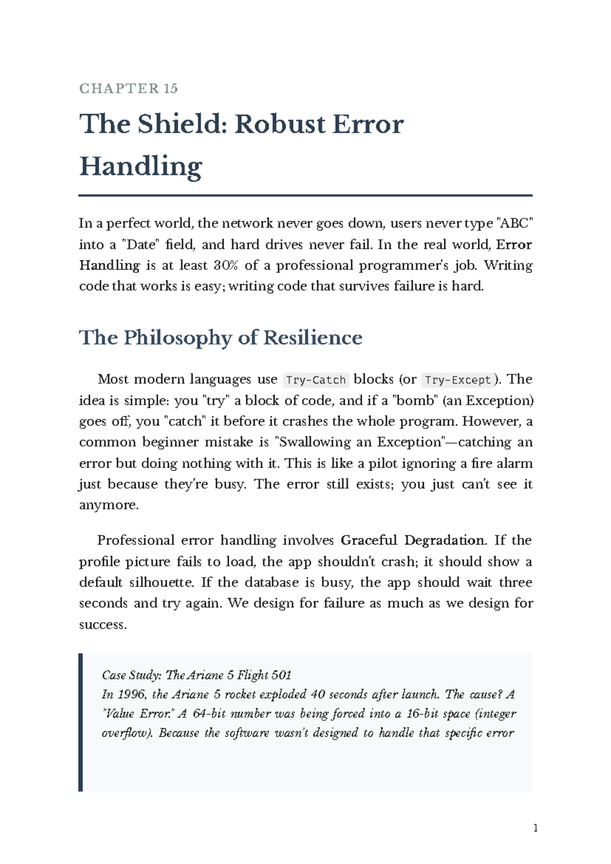 CHAPTER 15: Error Handling and Resilience in Software Design - Studocu