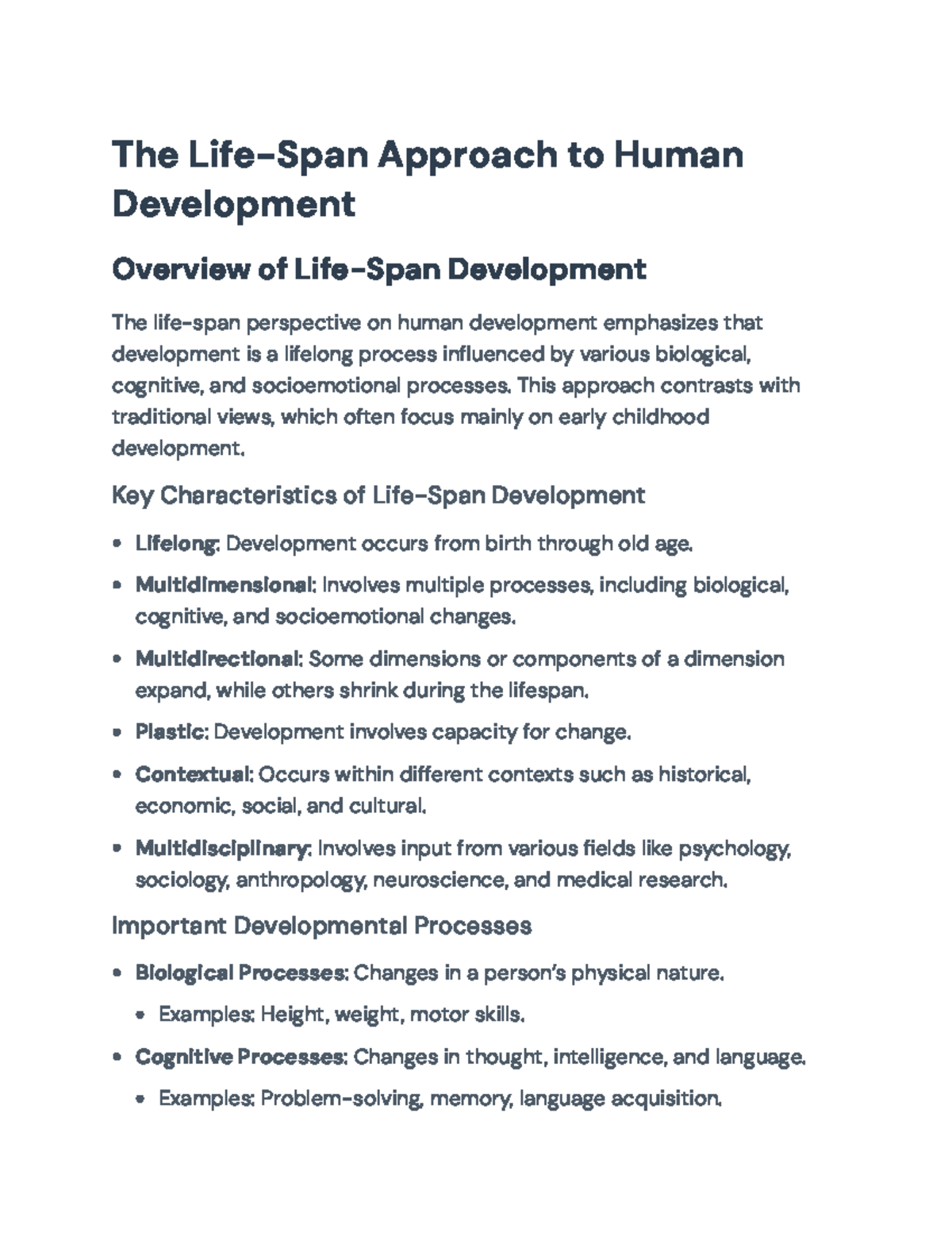 Life-Span Development Overview: Key Theories and Research Methods - The ...