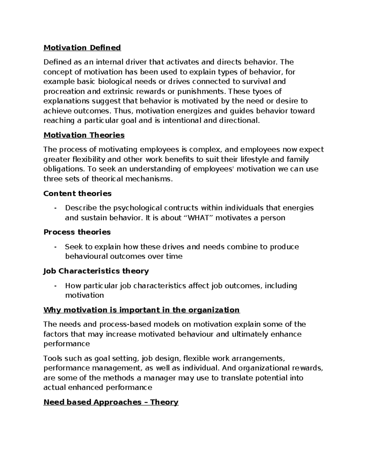 MNGT2009 - Week 5: Understanding Motivation Theories and Applications ...