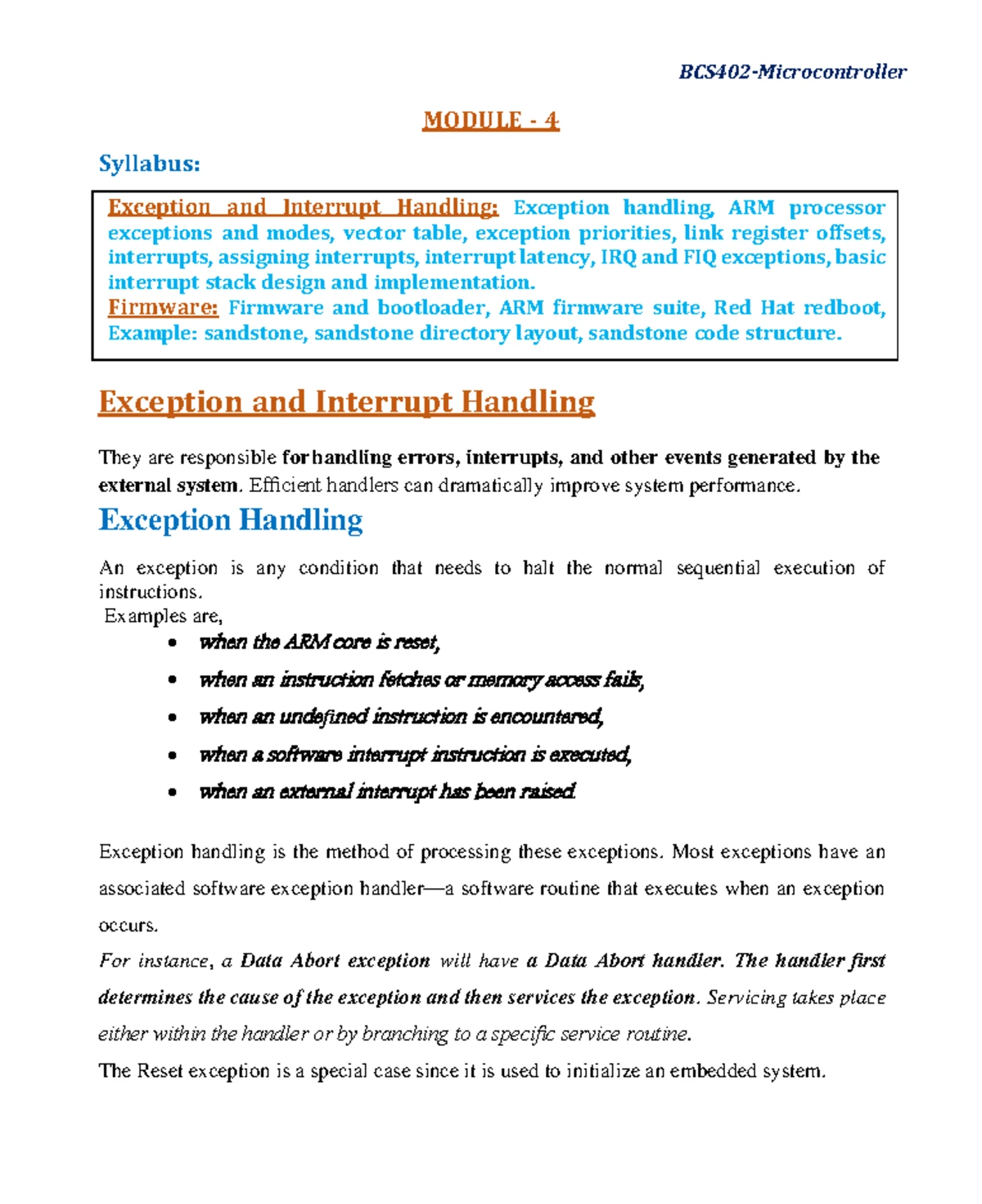 BCS402 Second Internal Question Bank on Microcontrollers and ARM - Studocu