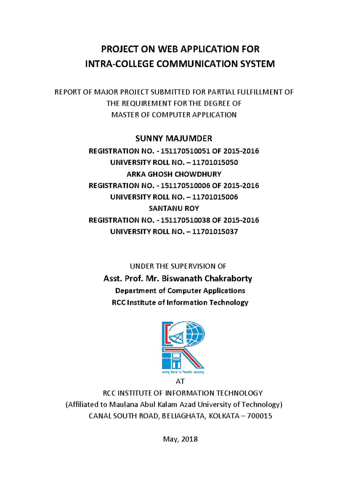 Web based project - PROJECT ON WEB APPLICATION FOR INTRA-COLLEGE ...