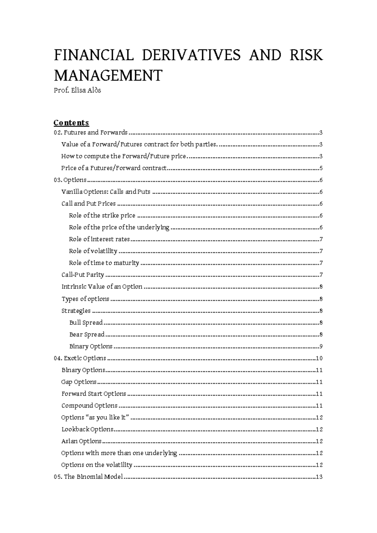 Apunts Financial Derivatives and Risk Management - Complete Guide - Studocu