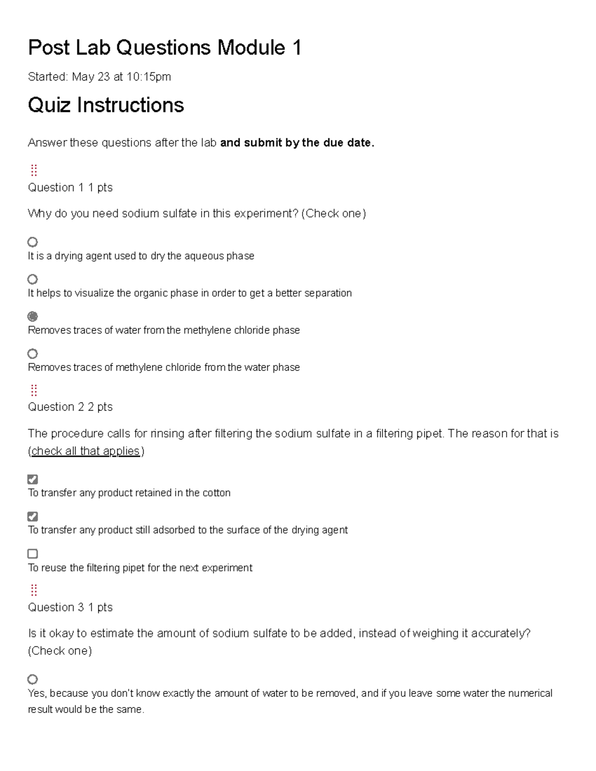 Quiz Post Lab Questions for Module 1: Lab Experiment Insights - Studocu