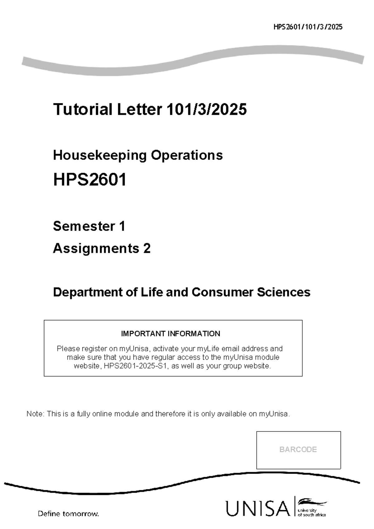 HPS2601 Housekeeping Operations Assignment 2: Leadership & Management ...