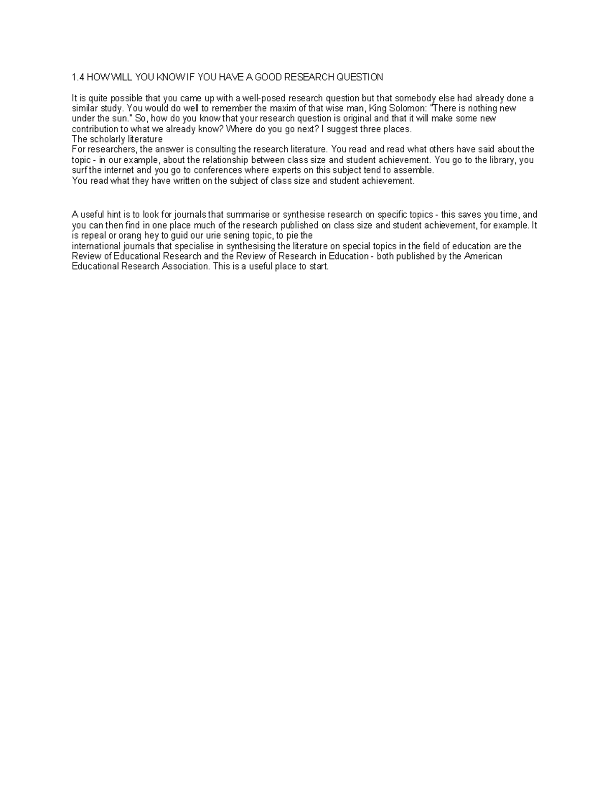 1.4 Guidelines for Crafting a Strong Research Question - Studocu