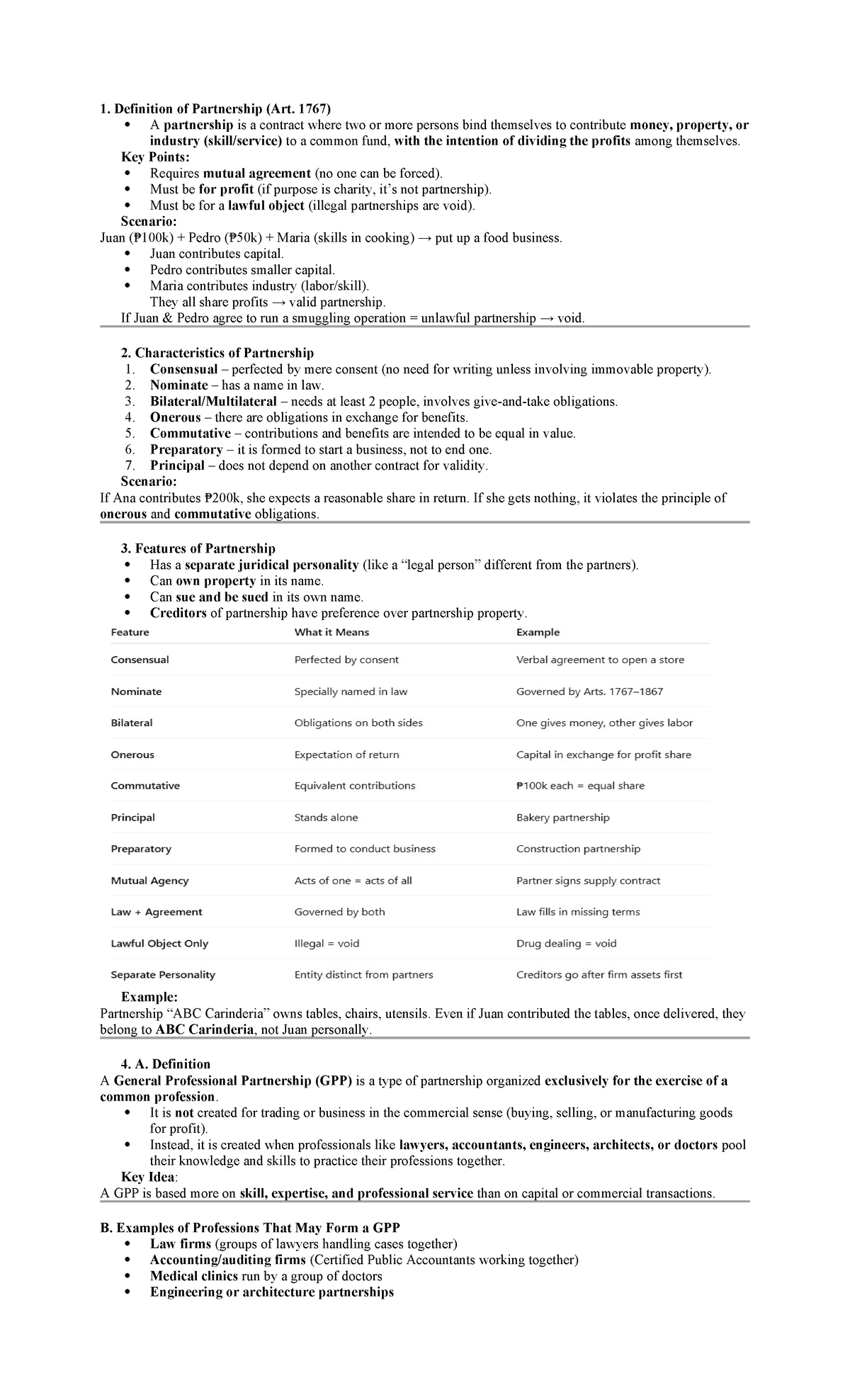 Partnership Law Overview (CIVIL 101): Key Concepts and Principles - Studocu