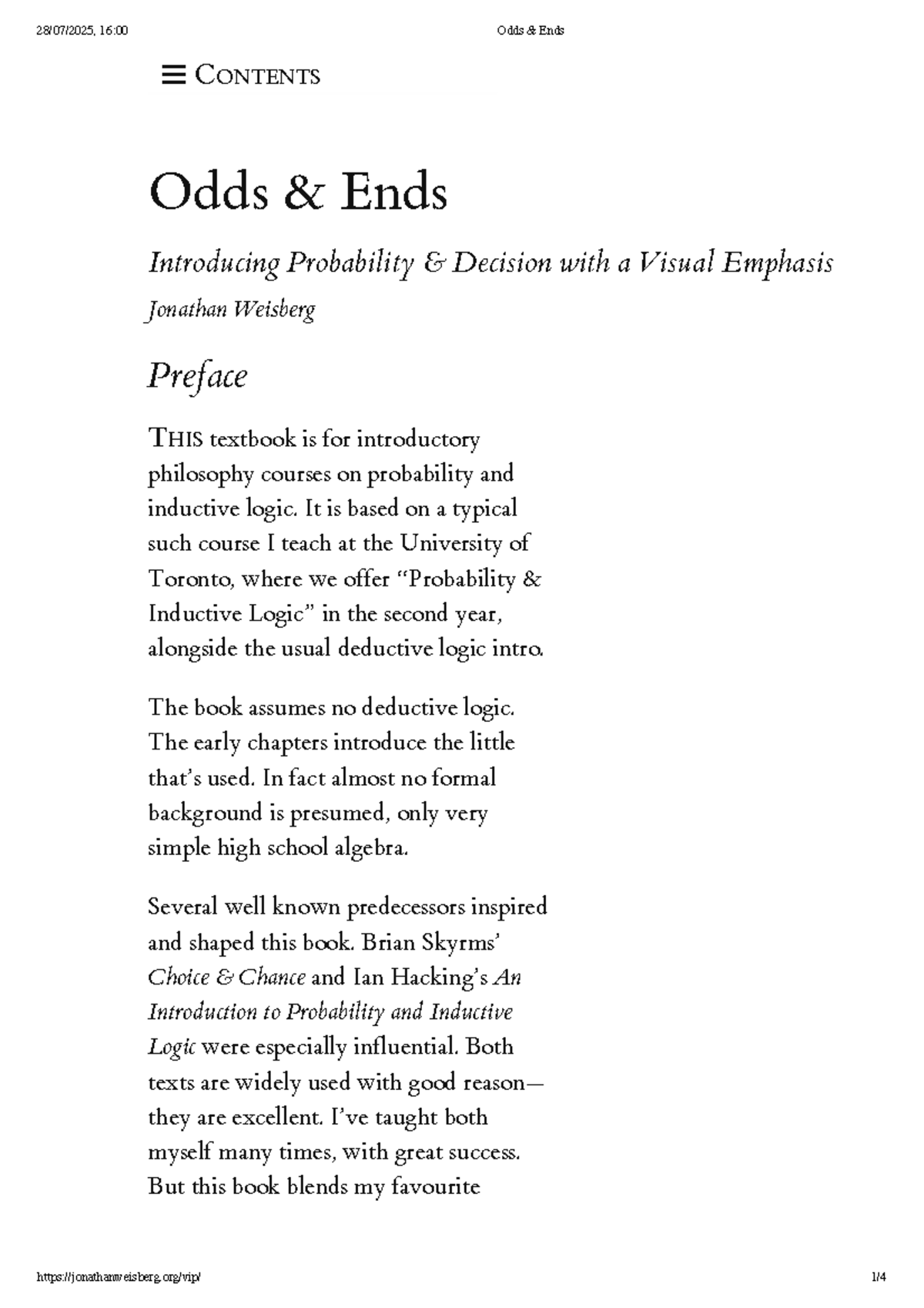 Odds & Ends: Intro to Probability & Inductive Logic - PHIL1005 - Studocu