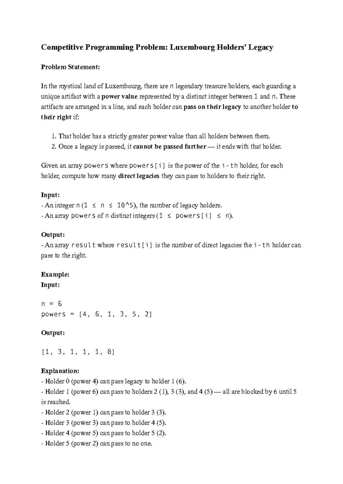 Assignment: Luxembourg Legacy Problem (CP 101) - Studocu