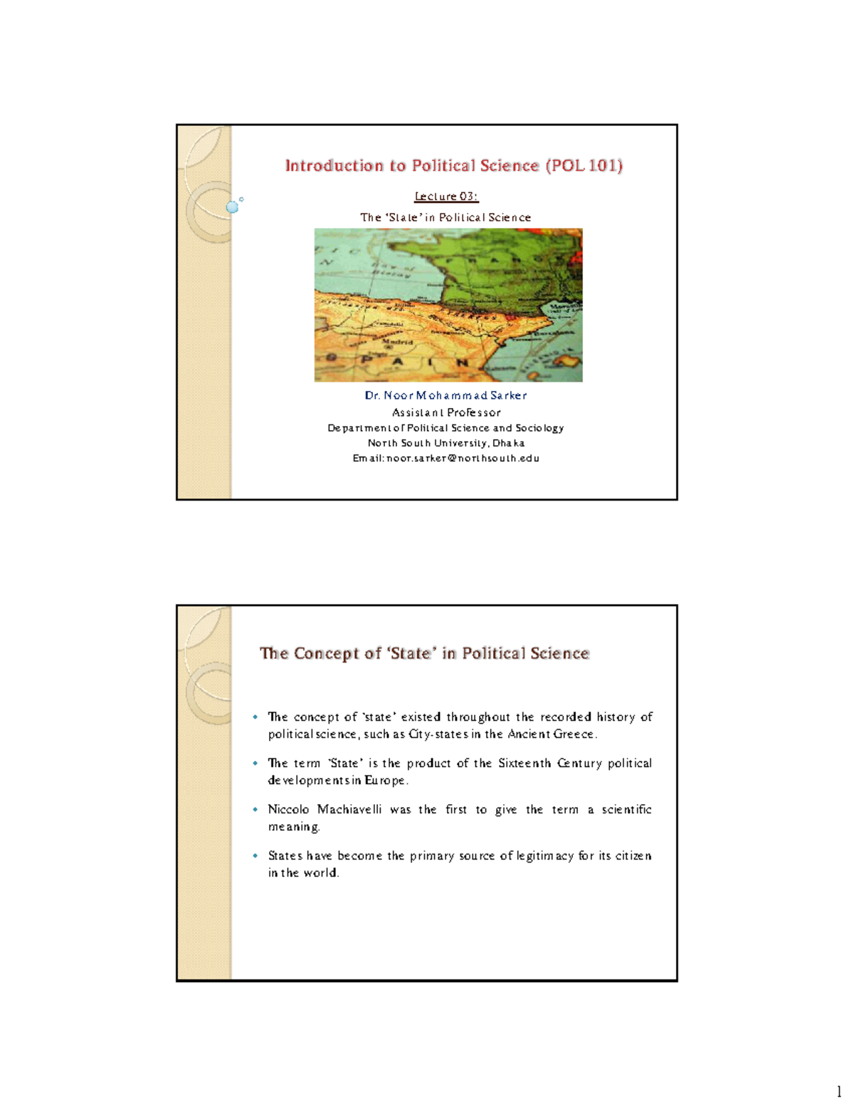 NOS POL 101 Lecture 03: Key Concepts in Political Science - Studocu