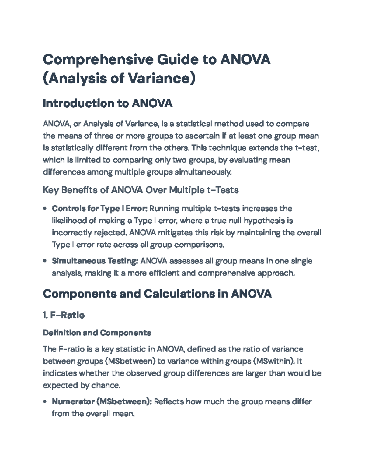 Comprehensive Guide to ANOVA (Analysis of Variance) Techniques ...