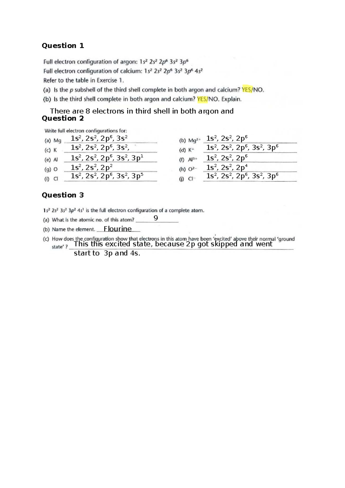 W3 Homework Sheet - ok ishani ok - Question 1 Question 2 Question 3 1s ...