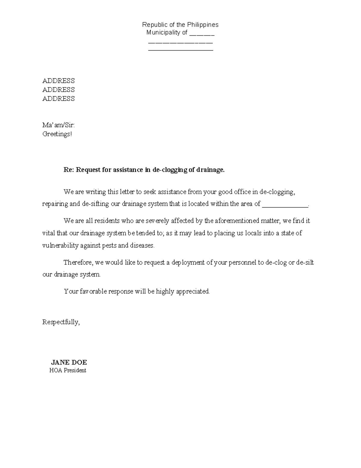 Request Letter Format for 21st Lit or Reading &amp; Writing Assignments ...