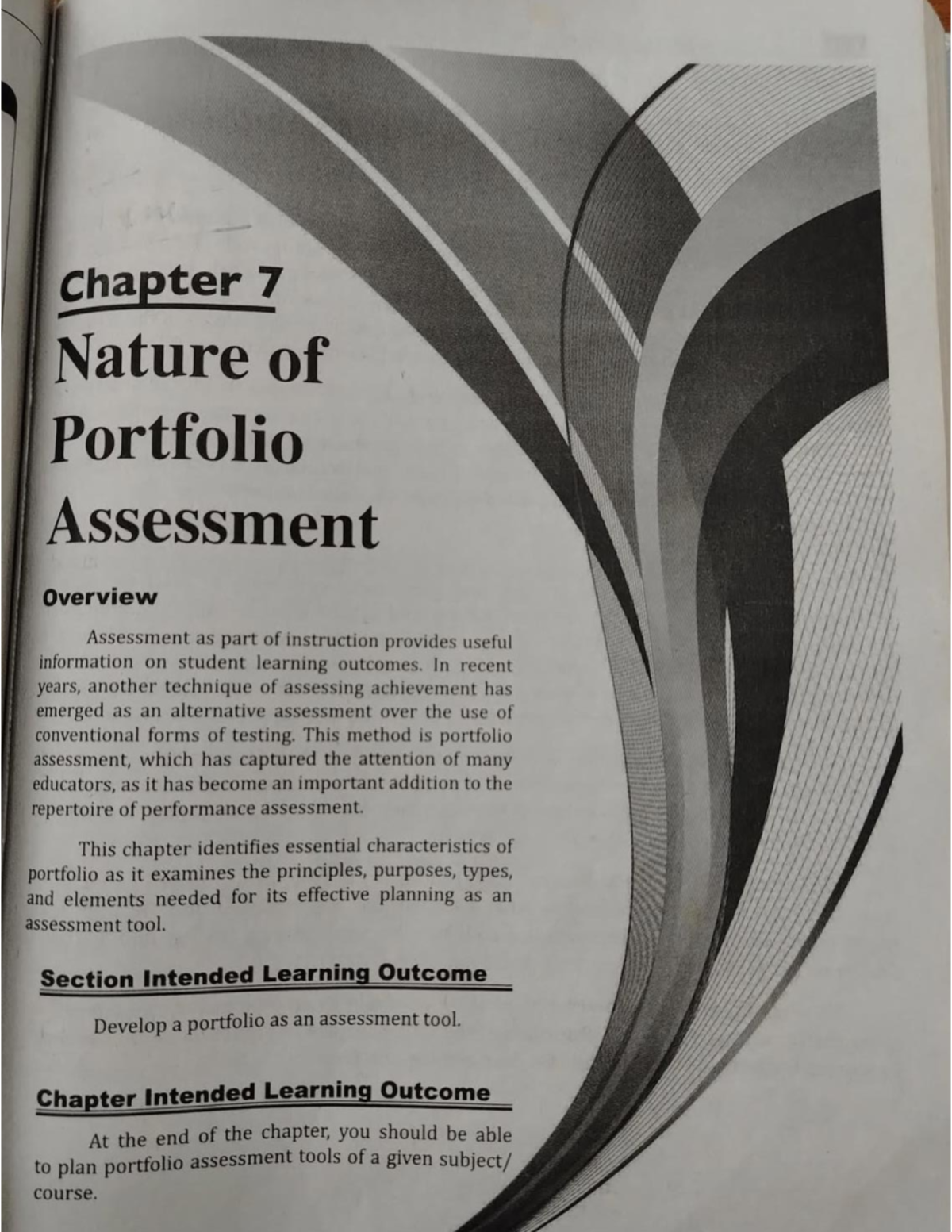 Chapter 7: Overview of Portfolio Assessment in Learning Outcomes - Studocu