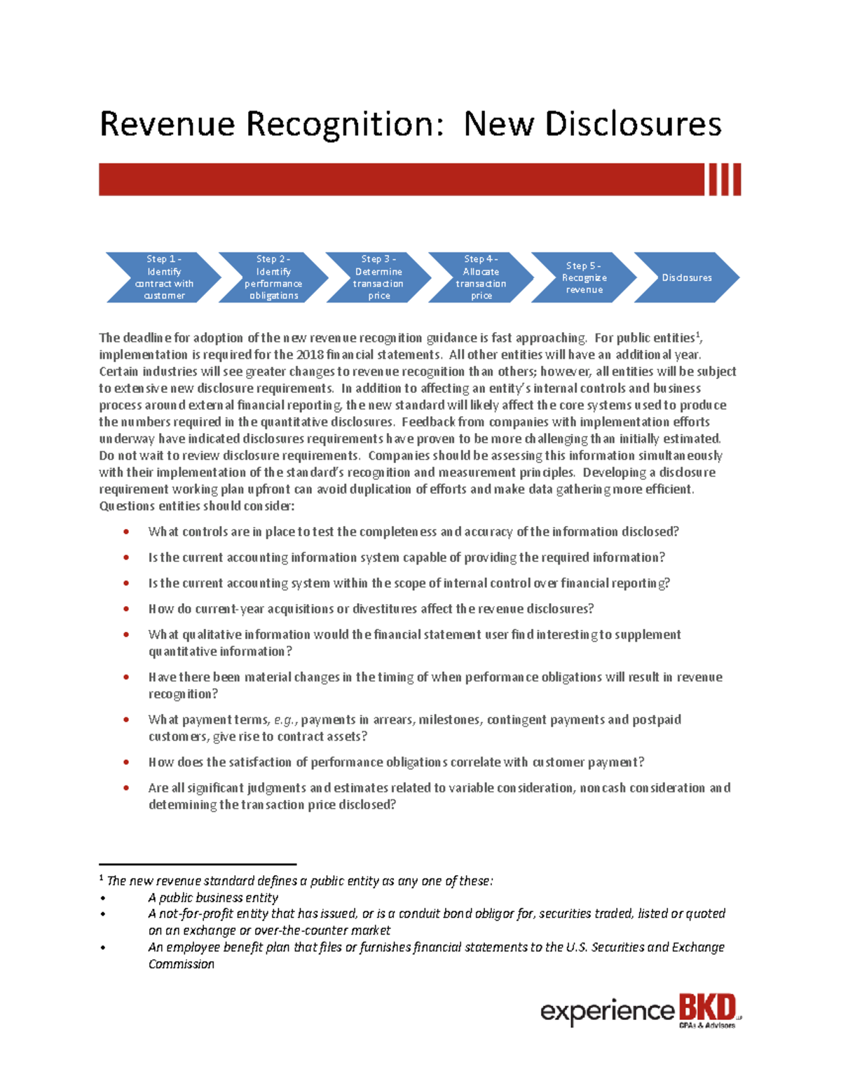 Revenue Recognition New Disclosures practice materials 2021 - The ...