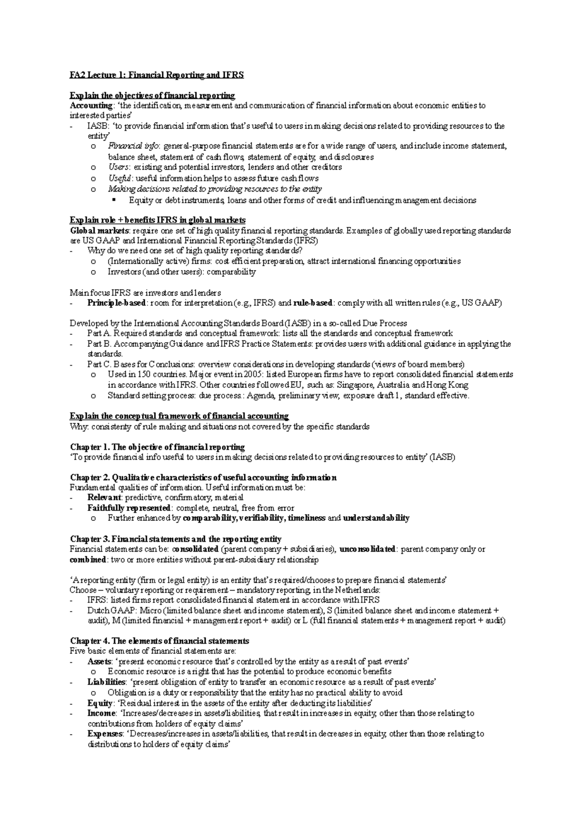 FA2 Lectures - Overview of Financial Reporting, IFRS, & Accounting ...