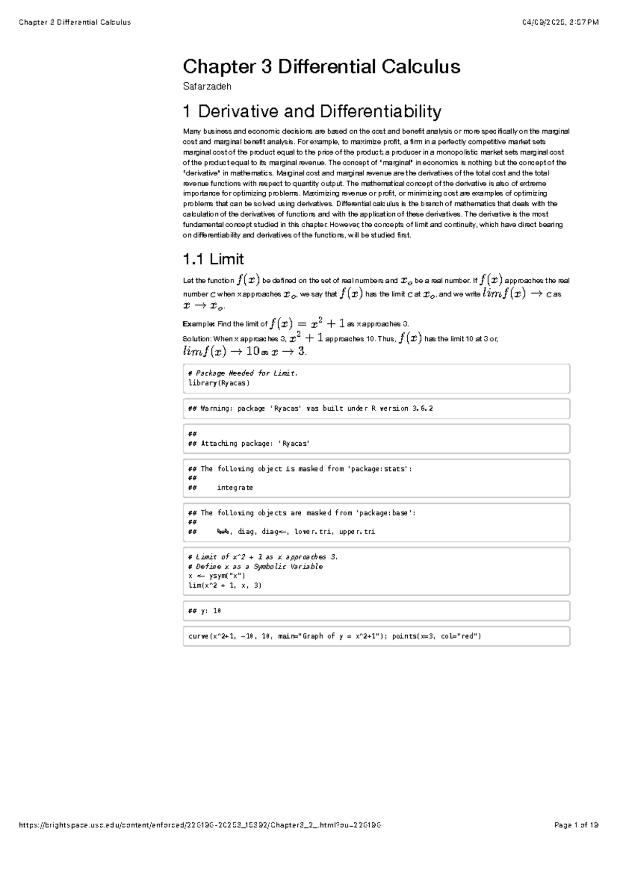 Chapter 3: Differential Calculus - Key Concepts and Applications - Studocu