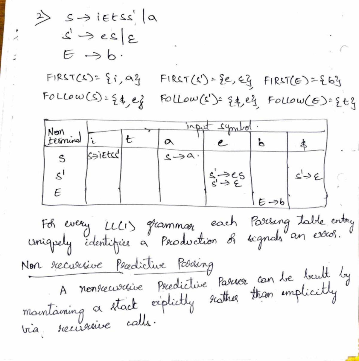CD Predictive parsing -1 - '};> 5, s- \ E ts,. ~ , lC\ 1 ?> e ...