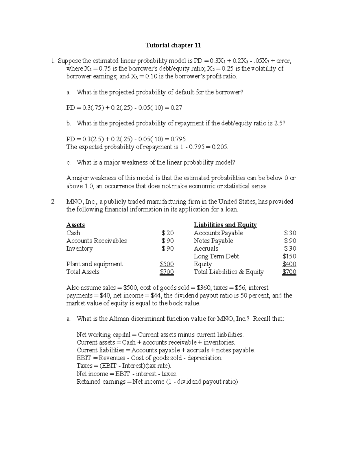 Tutorial Chapter 11 Solutions for Linear Probability Model Analysis ...