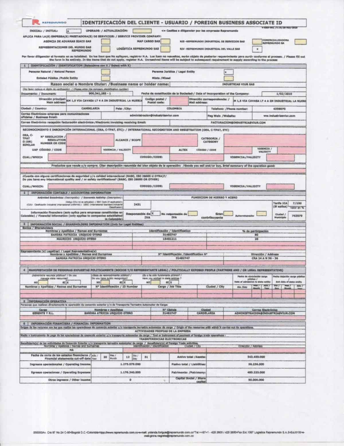 Identificacion D Cliente 249 - REPREMUNDO IDENTIFICACIÓN DEL CLIENTE ...