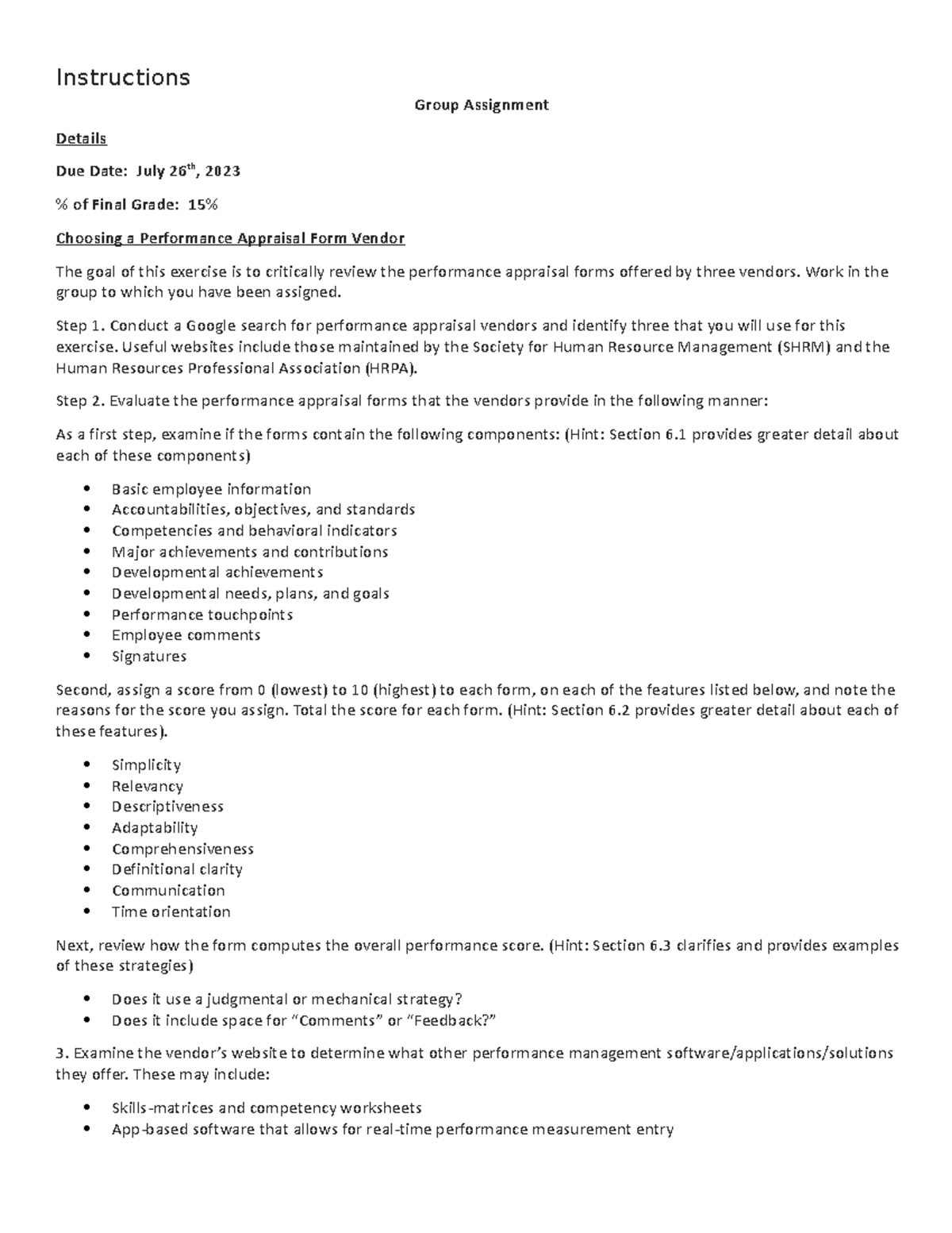 Group Assignment - Lecture Notes - Instructions Group Assignment ...