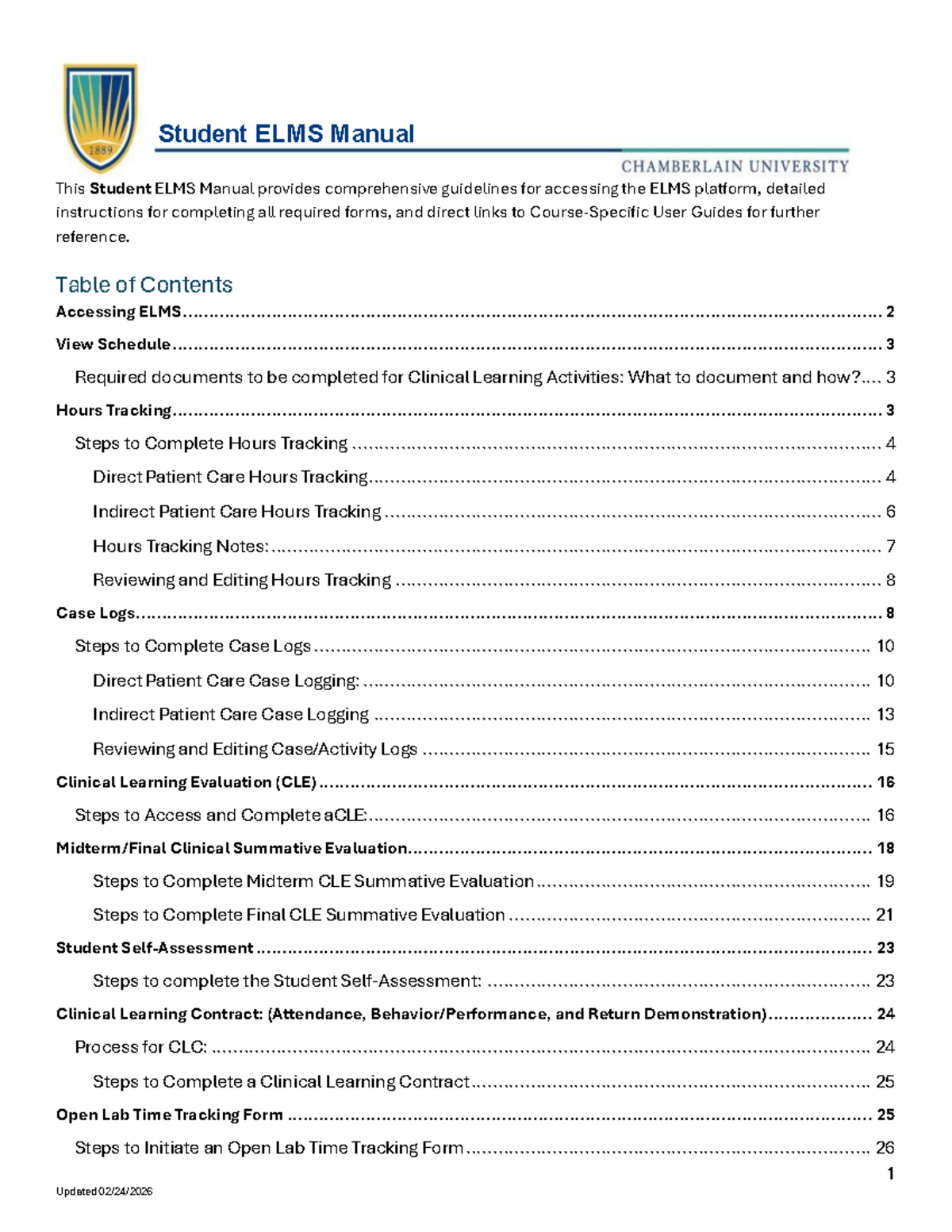 Student ELMS Manual: Comprehensive Guide for Clinical Learning ...