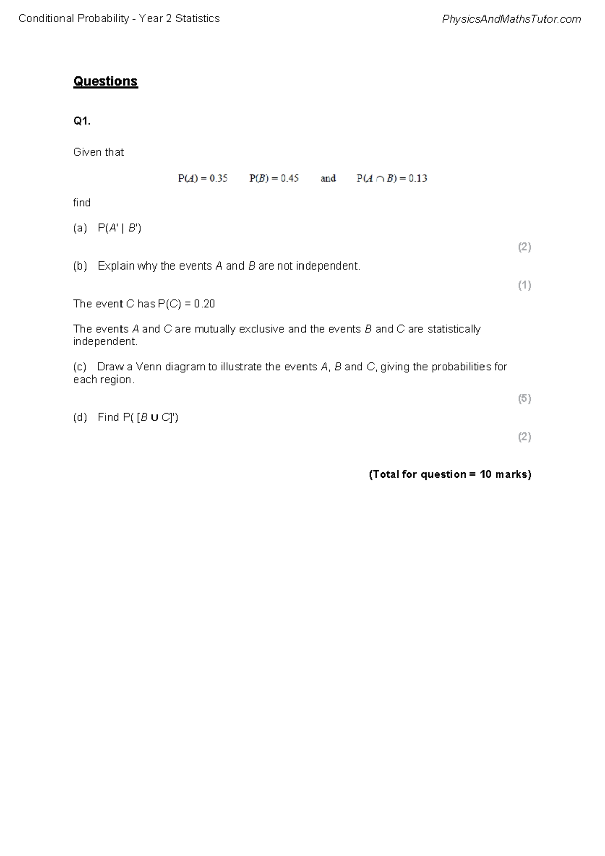 Probabilities & Events Analysis: Topics from Stats 101 Exam Notes - Studocu