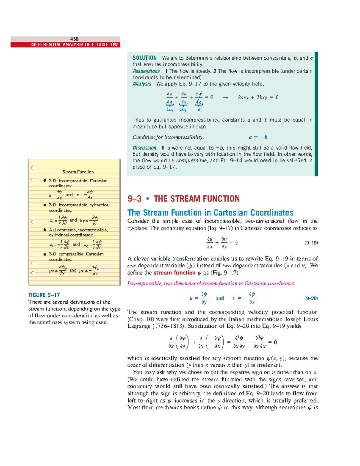 450 Differential Analysis of Fluid Flow: Incompressibility Conditions ...