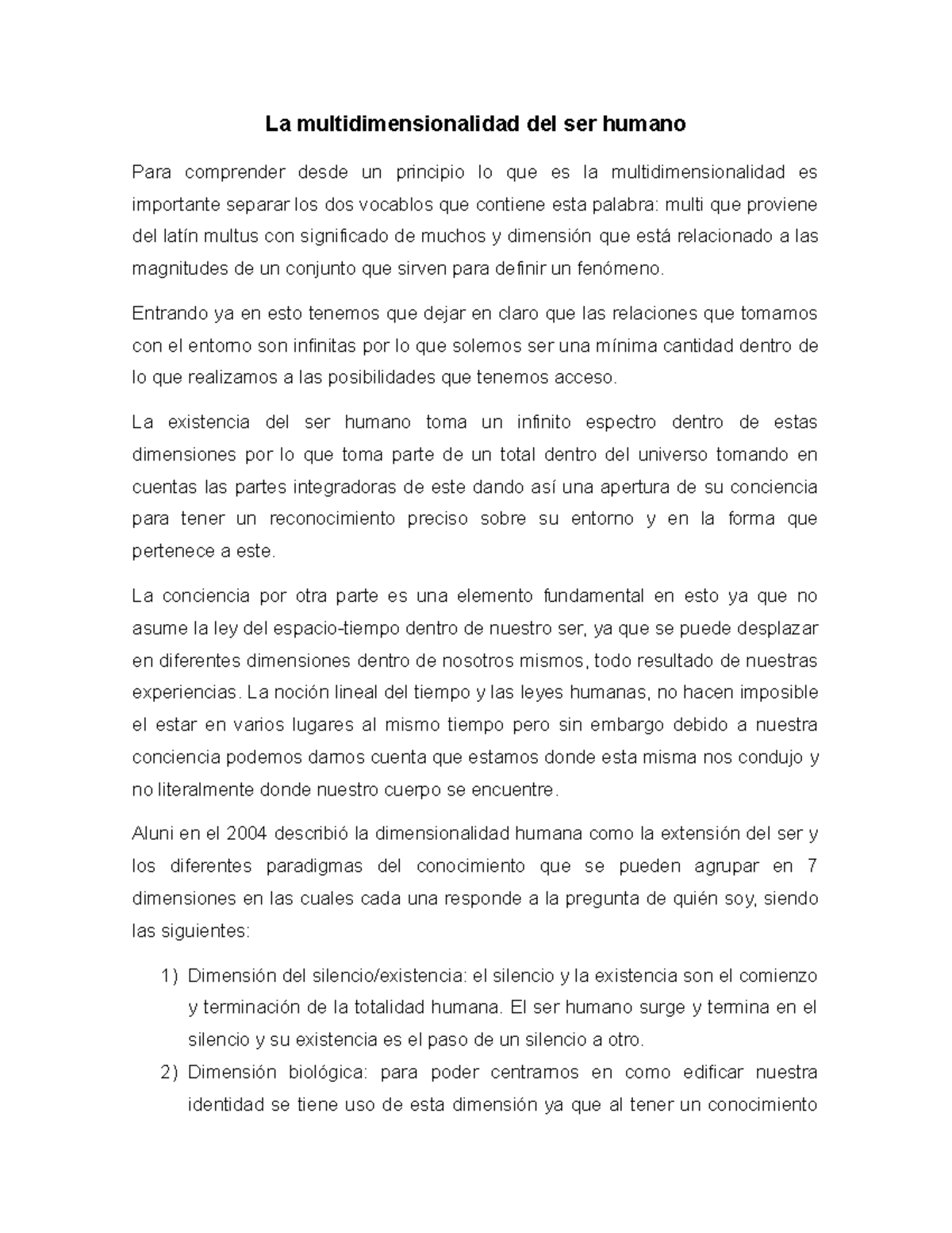 Multidimensionalidad del Ser Humano: Perspectivas y Dimensiones Clave ...