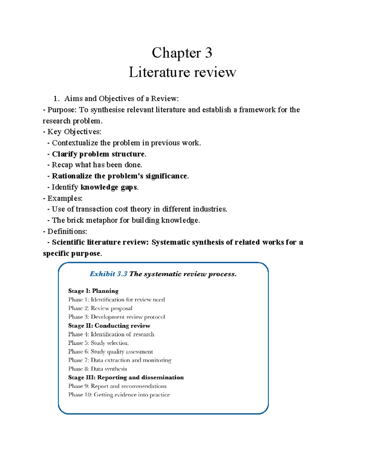 Chapter 3 - Summary of Business Research Methods Literature Review ...