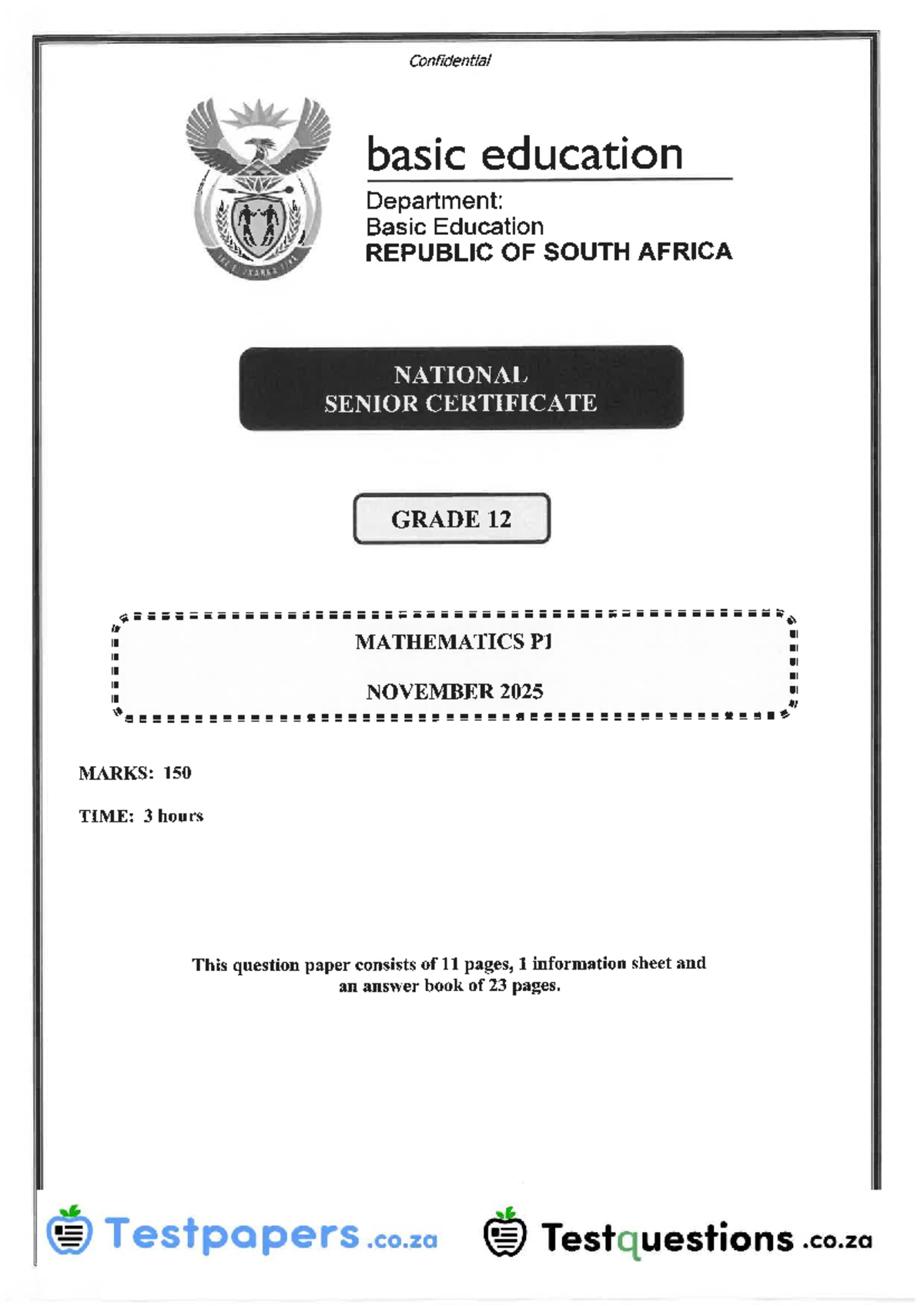 Mathematics P1: November 2025 NSC Exam Paper - Studocu