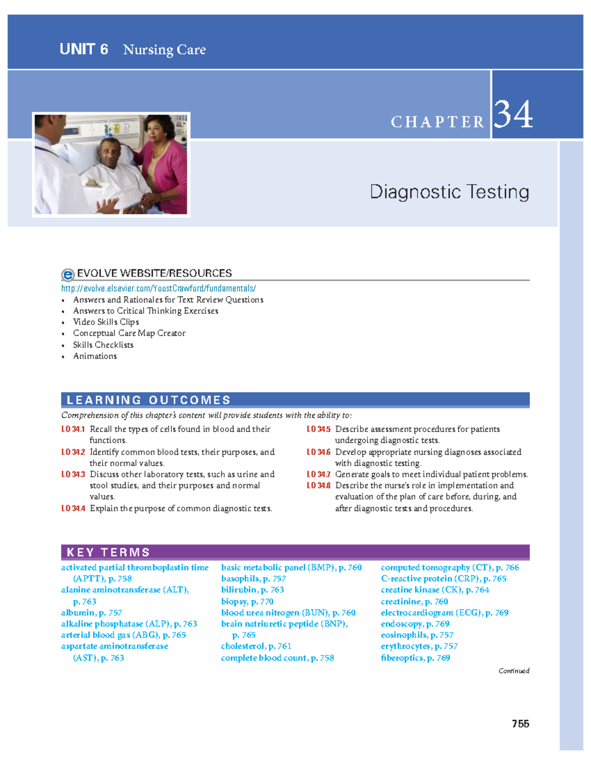 Chapter 34: Diagnostic Testing - Nursing Care - Studocu